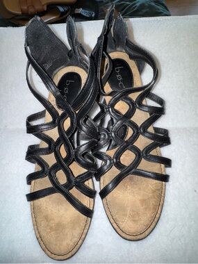 b.o.c. Black Strappy Cutout Gladiator Sandals